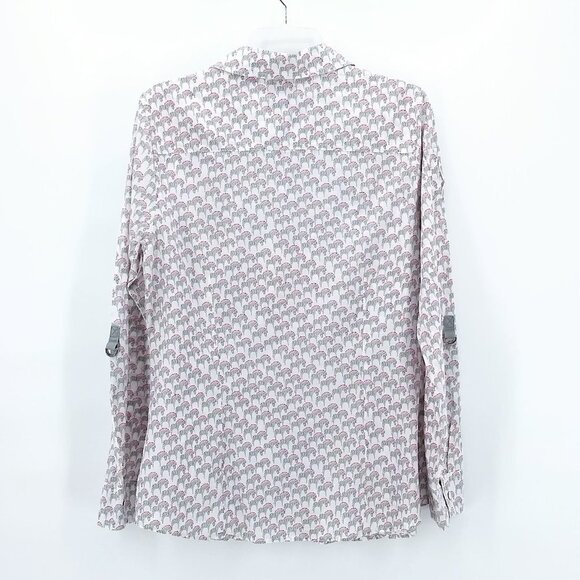G.H. BASS Zebra Pink Mane Print Button Down Top L - Picture 6 of 6